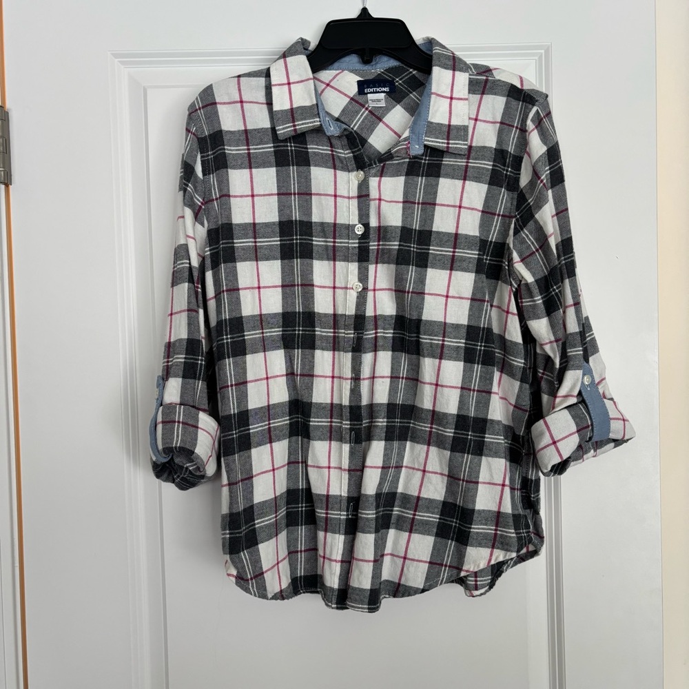 Three Basic Editions Plaid Shirt Bundle - Red, Wh… - image 5